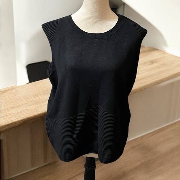 Lane Bryant Black Sleeveless Crew Neck Sweater - Picture 1 of 3